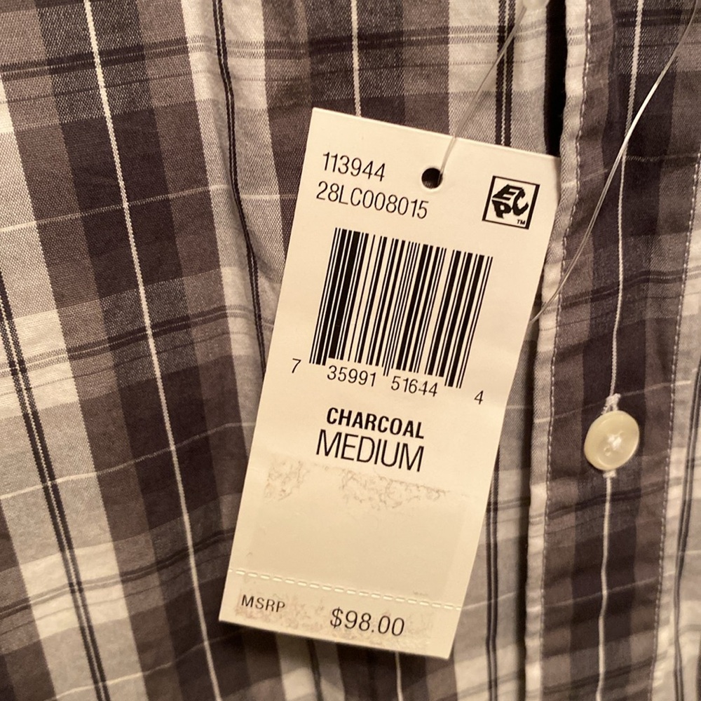 Brand New The Men’s Store Bloomingdale's Charcoal Patterned Shirt…size M - Picture 5 of 5